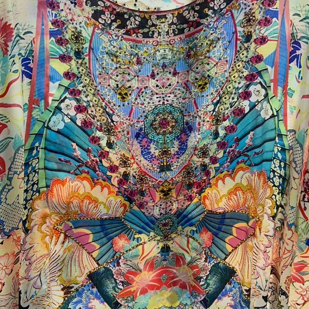 Camilla Kaftan Dress - a stunner , beautiful colours , one size fits all - Picture 3 of 9